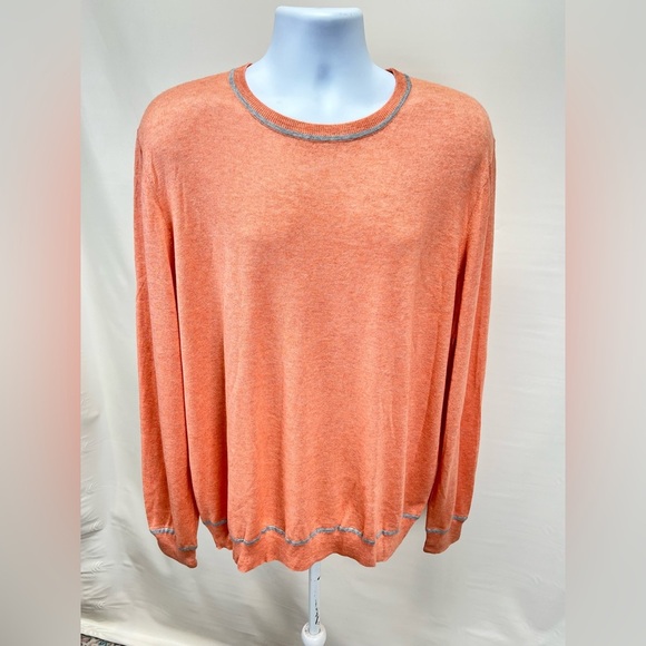 NORDSTROM Men’s peach Silk/Cashmere crew neck sweater size 2XL - Picture 9 of 13